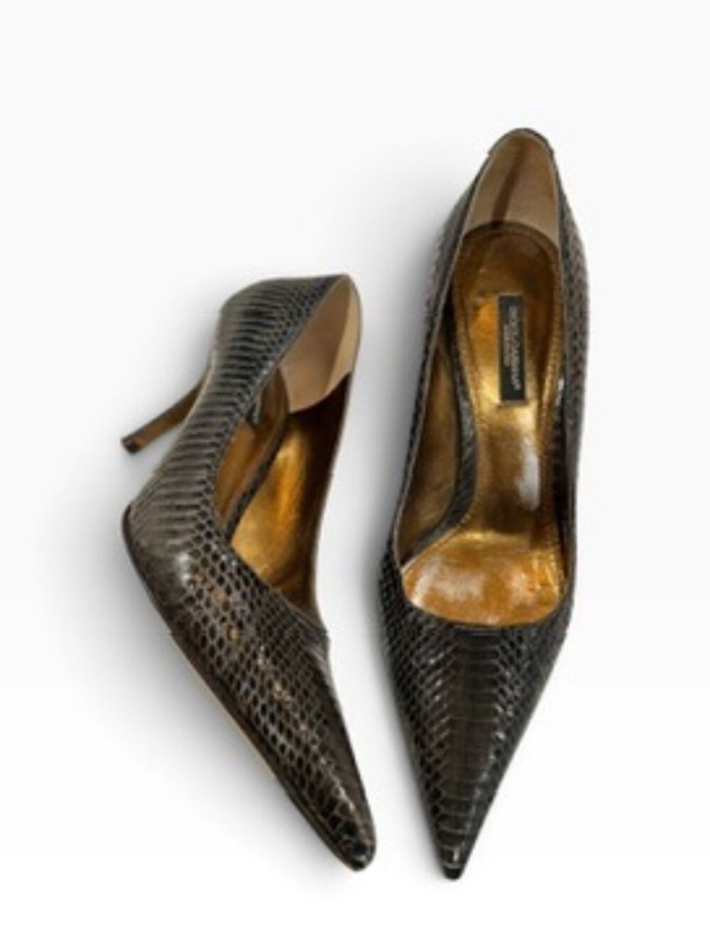Dolce & Gabbana Heels Shoes Python Snake Skin Pumps Women's Size 37 D&G